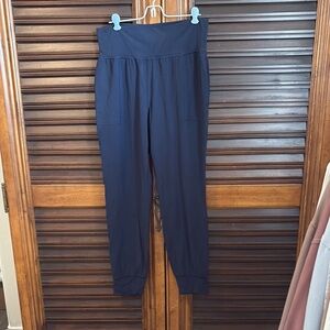 Athleta Blue Pants Relaxed Fit Joggers Large Tall. EUC